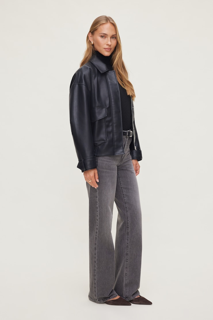 Heidi High Rise Wide Leg Jeans Medium light black / Mercury Grey large