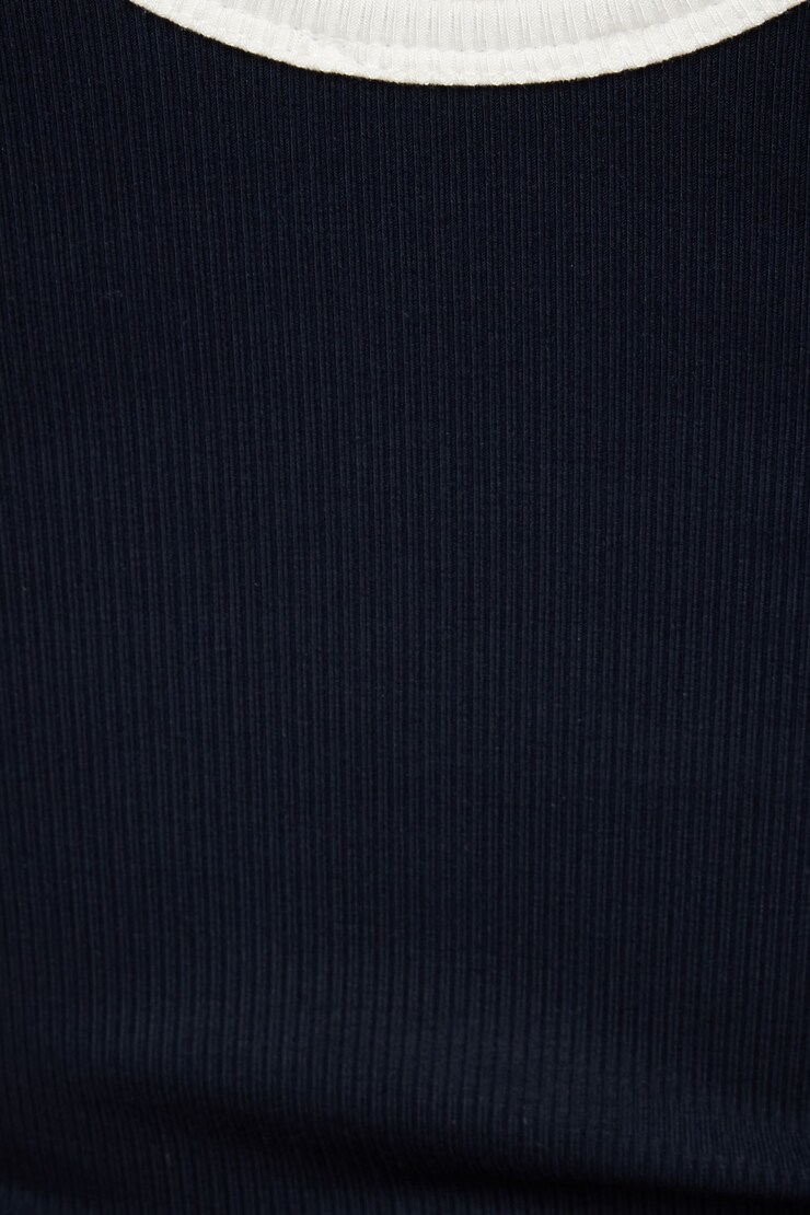 Tayla Ribbed Scoop Tank Top Navy Blazer & Snow White large
