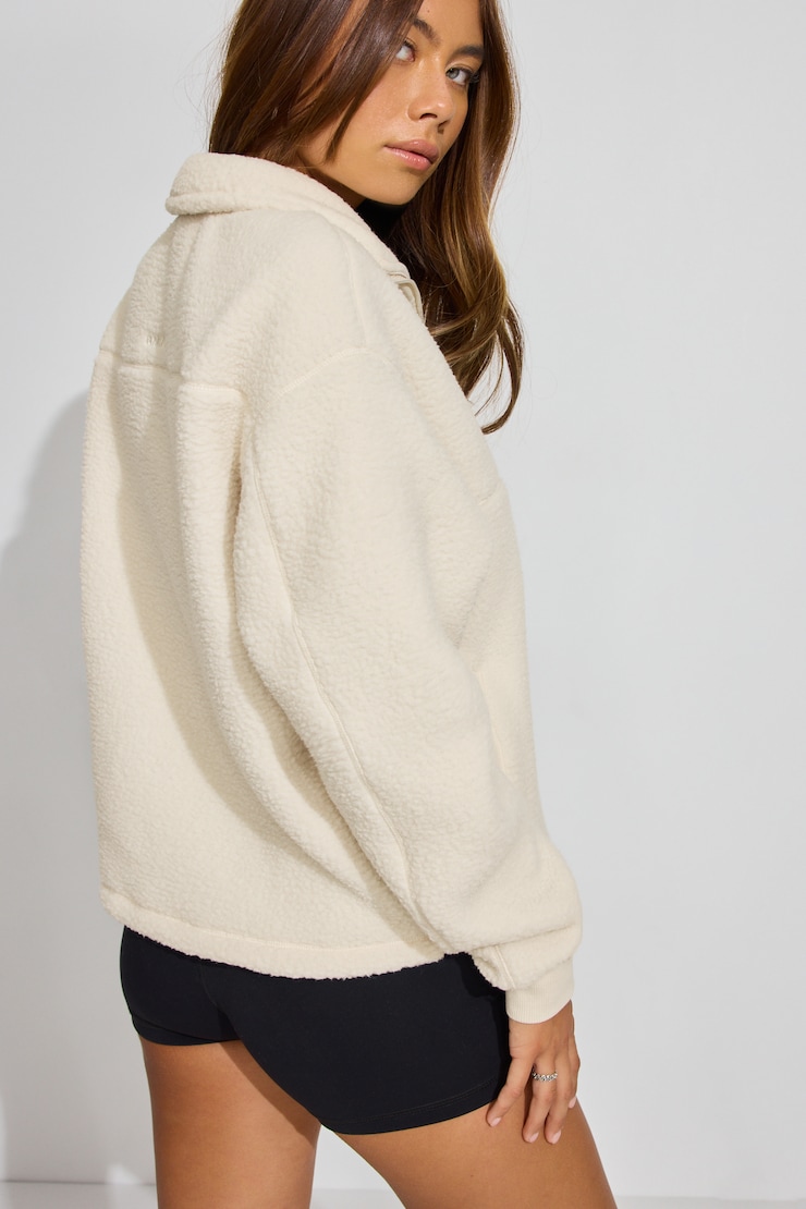 Sherpa Mock Neck Half Zip Sweater | Garage