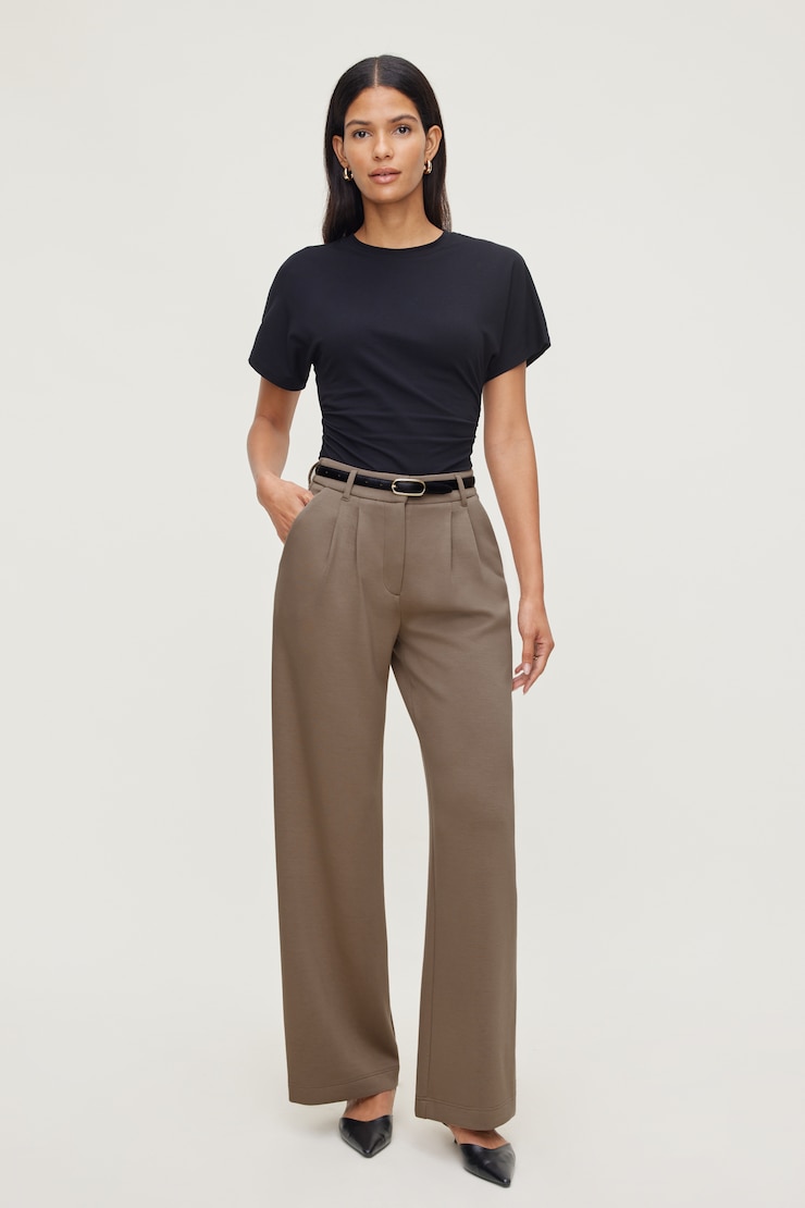 Alex Anywear Wide Leg Pants Wild Mushroom Brown large