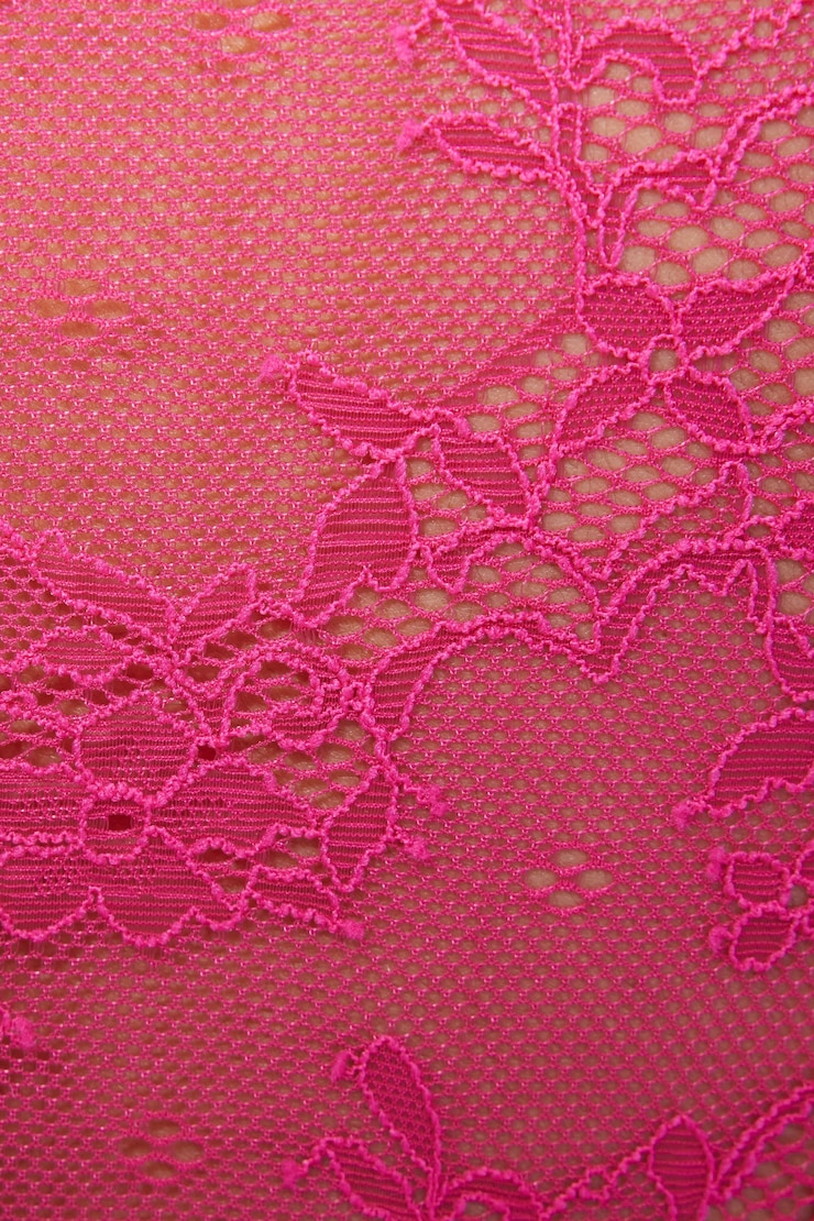 Lace Hook & Eye Tank Top, Peacock Pink, large