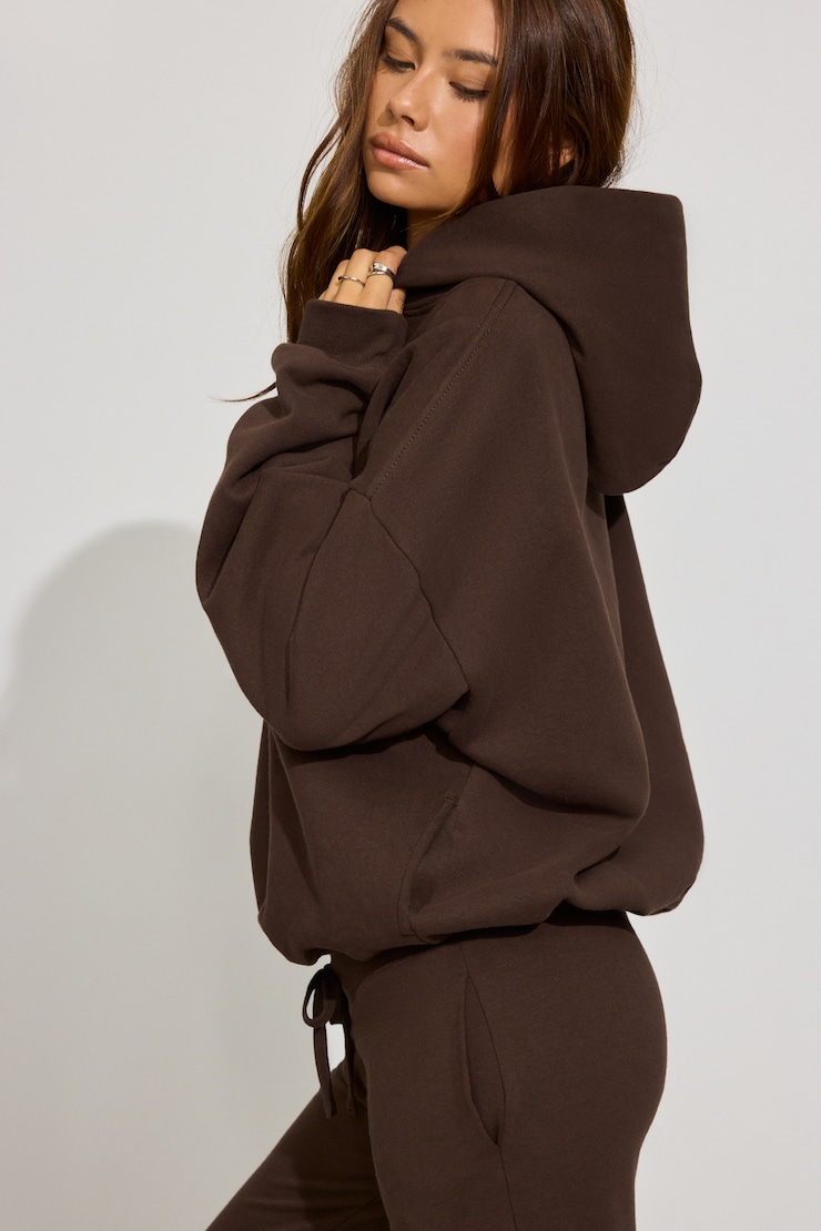 UltraFleece Hoodie, Armadillo Brown with chenille "GARAGE" Logo, large
