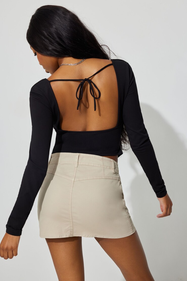 Kai Mini Skirt, String Beige, large