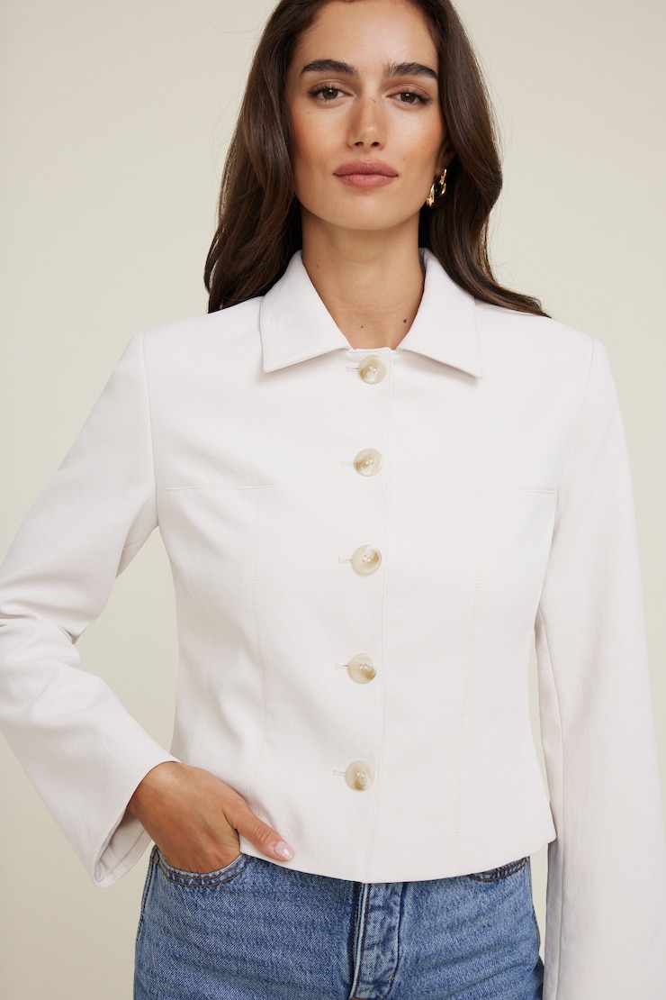 Charlotte Airflow Short Jacket Polished Pearl Beige large