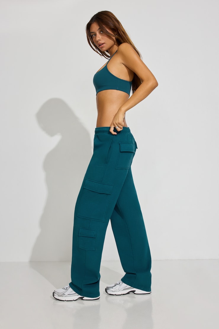 UltraFleece Cargo Sweatpants, Teal Tease, large