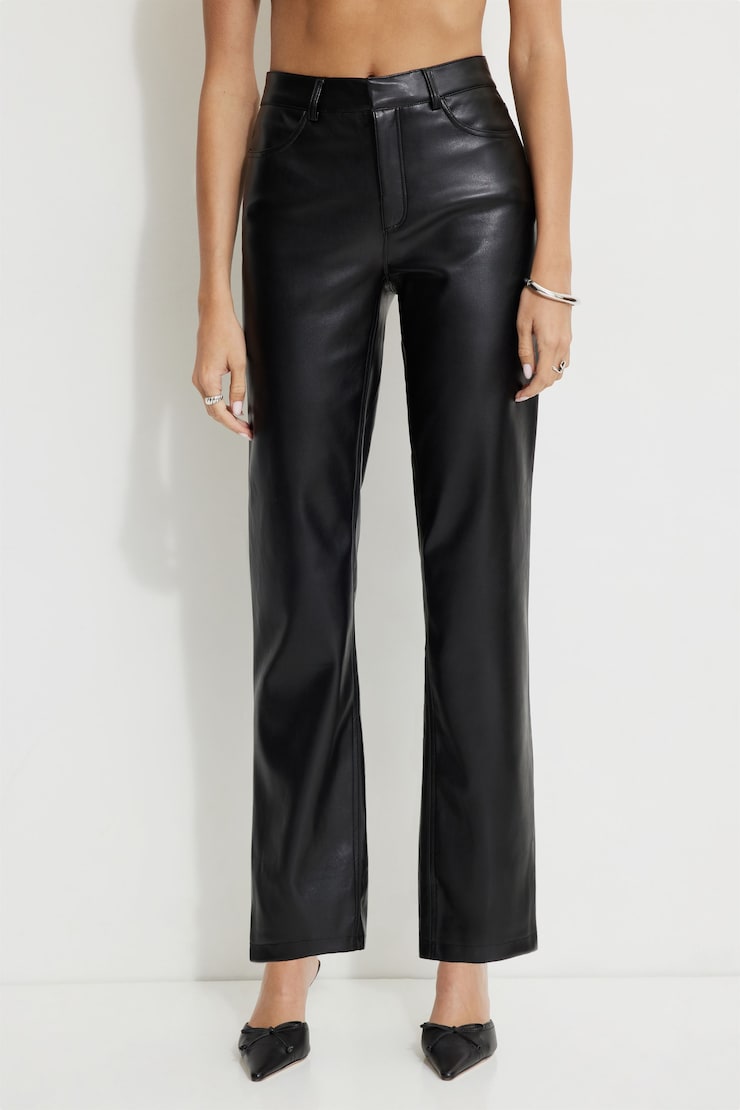 Justina Faux Leather Pants Jet Black large
