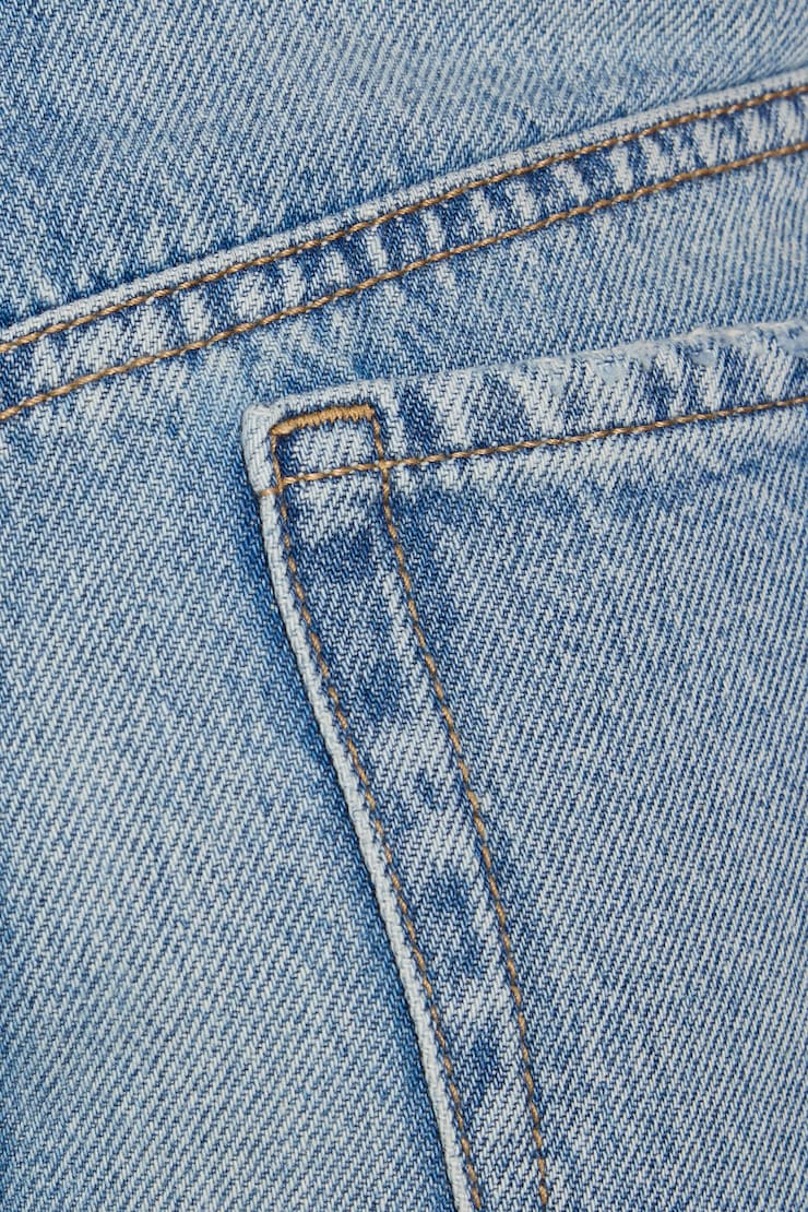 Denim Relaxed A-Line Shorts, Fanny Blue, large