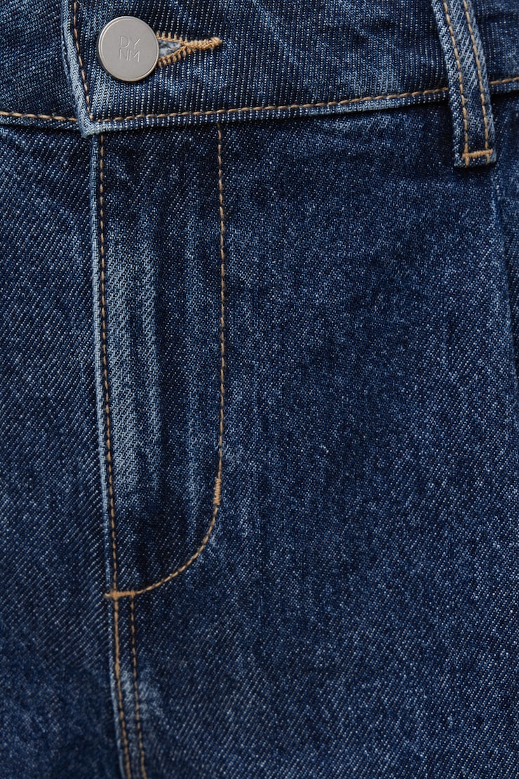 Eliana Pleated High Rise Denim Shorts