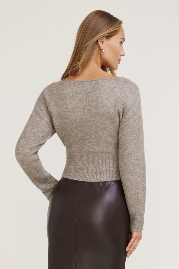 Juliet Cinched Boat Neck Sweater