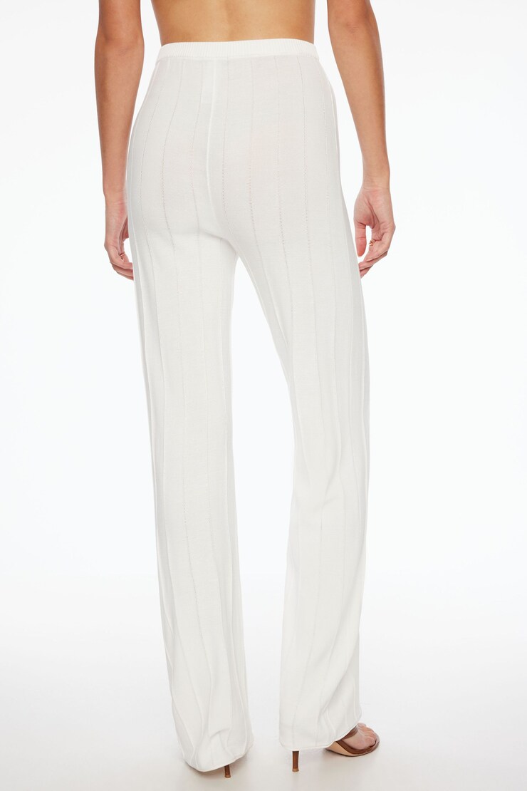 Pointelle Wide Leg Pants Sea Salt Off-White large