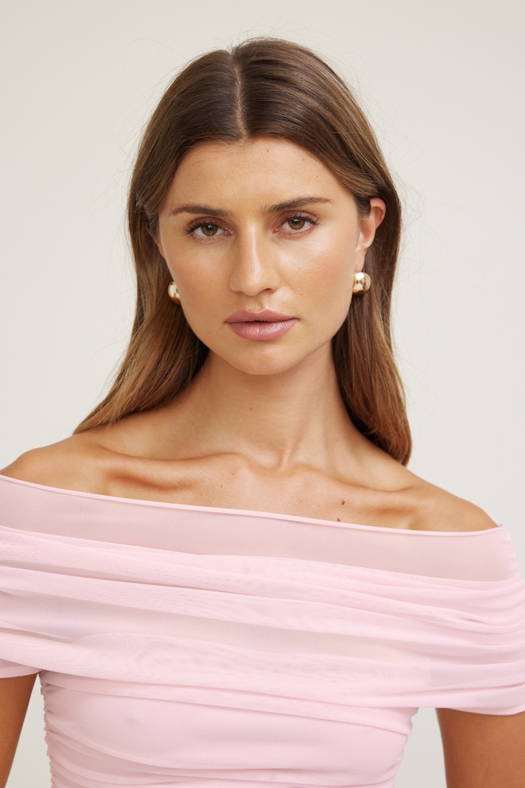 Off Shoulder Multiwear Mesh Top