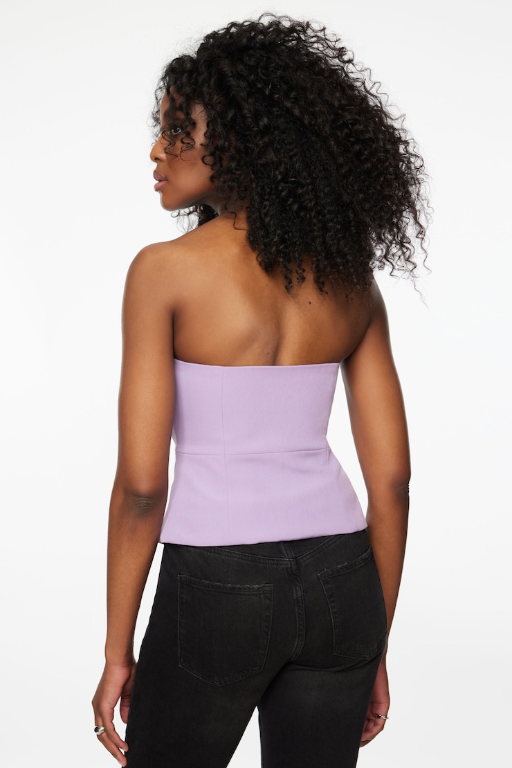 Haut bustier à boutons Leilani Violet craie large