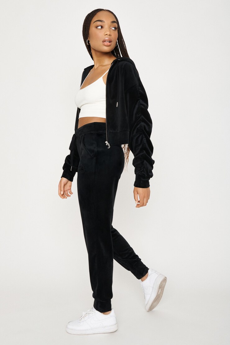 JUICY COUTURE Velour Joggers , Jet Black, large