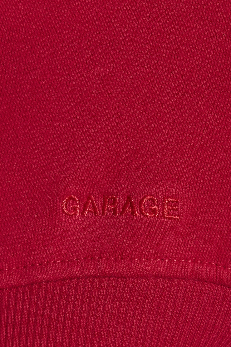 UltraFleece Hoodie, Jester Red with Red "GARAGE" Logo, large