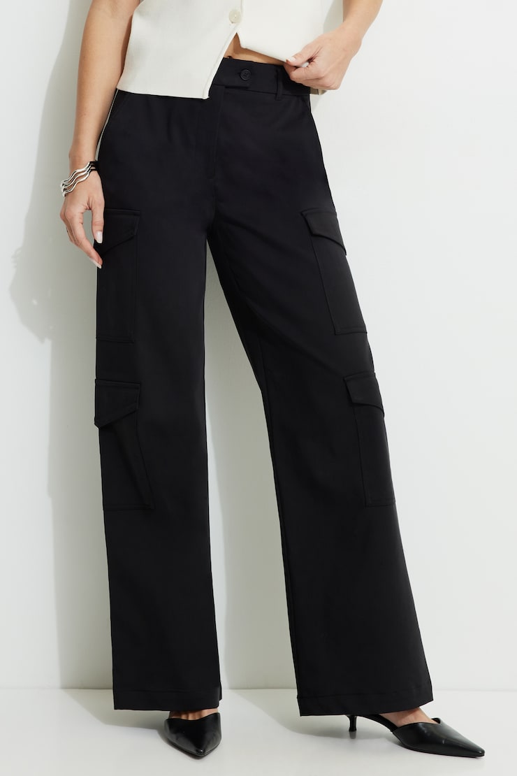 Straight Leg Cargo Pants Jet Black large