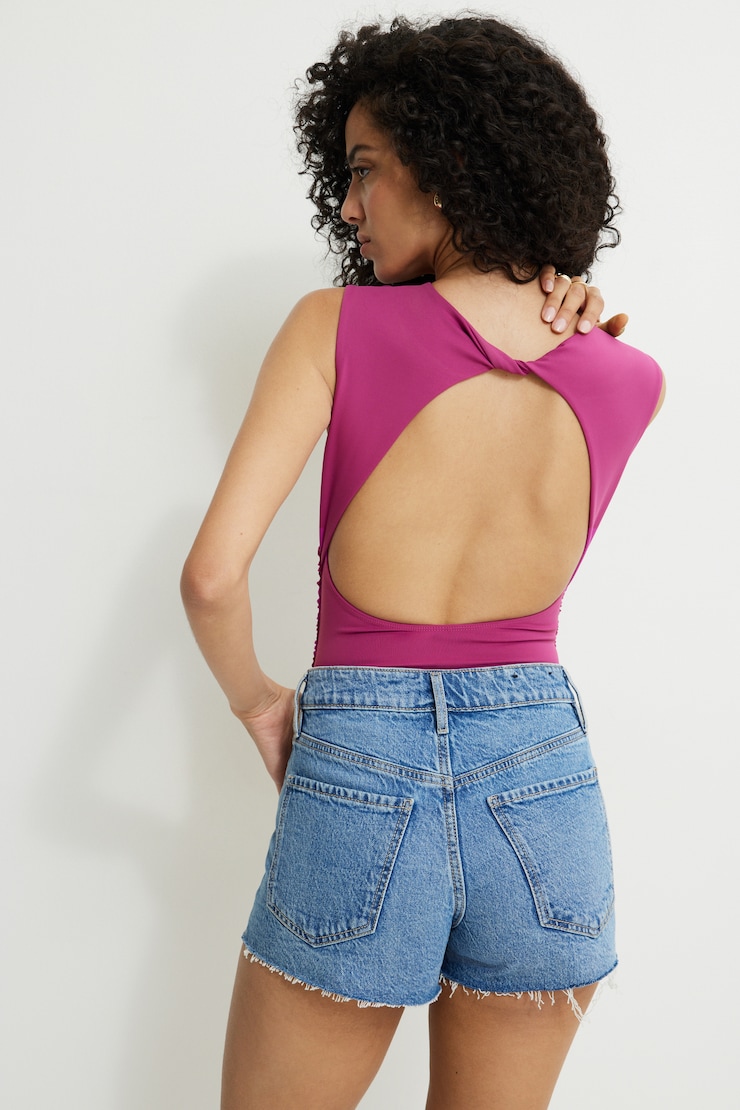 Justaucorps à dos ouvert Softform Dina Rose aster sauvage large