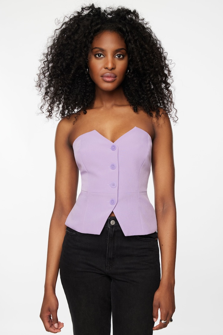 Haut bustier à boutons Leilani