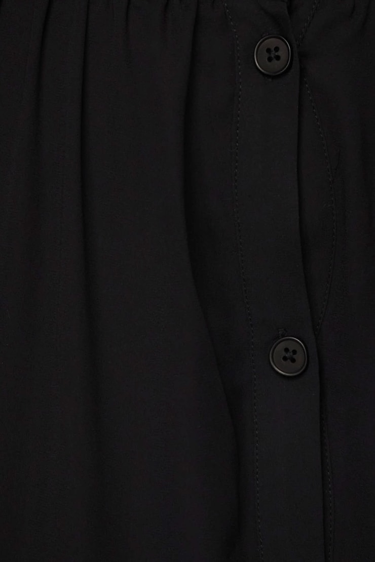 Buttoned Tiered Maxi Skirt Jet Black  large