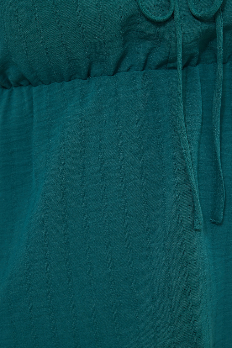 Front Tie Babydoll Tank Top Deep Teal large