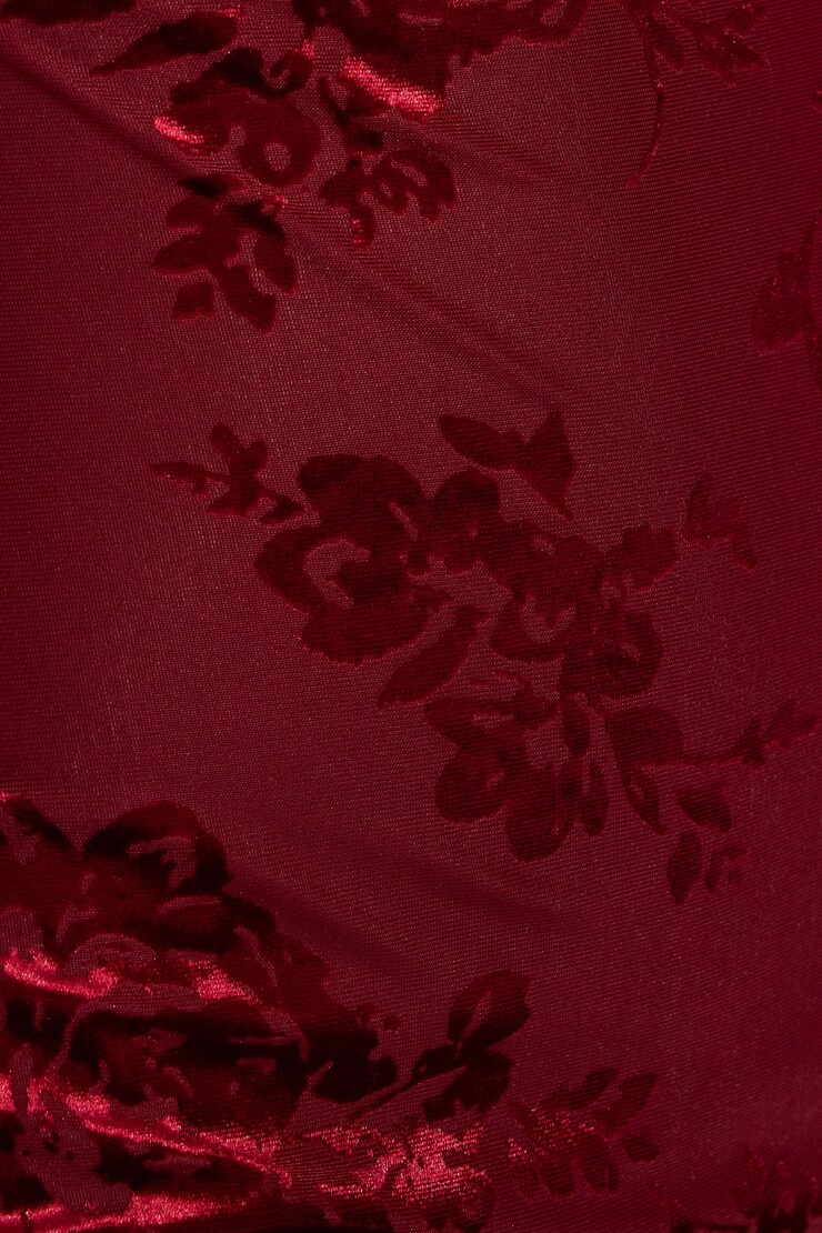 Nikky Velvet Burnout Mini Dress, Cabernet Red Floral, large
