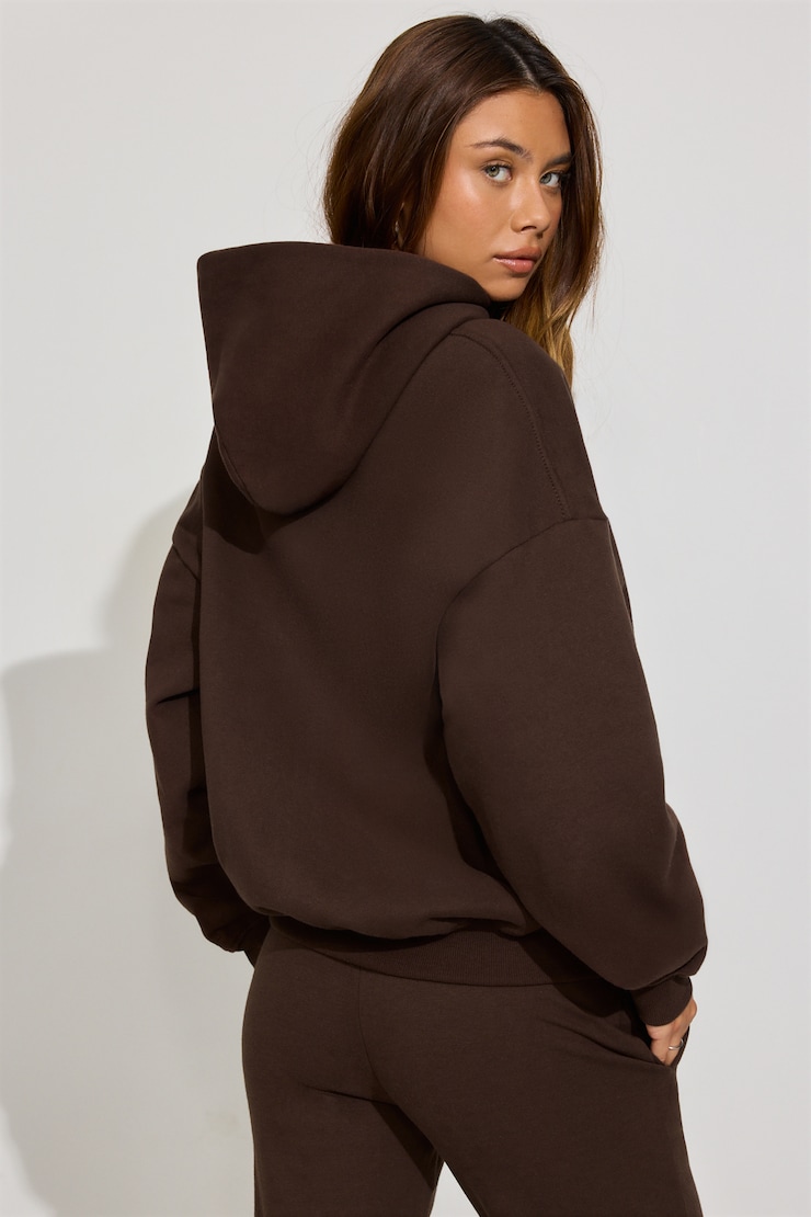 UltraFleece Hoodie, Armadillo Brown with chenille "GARAGE" Logo, large