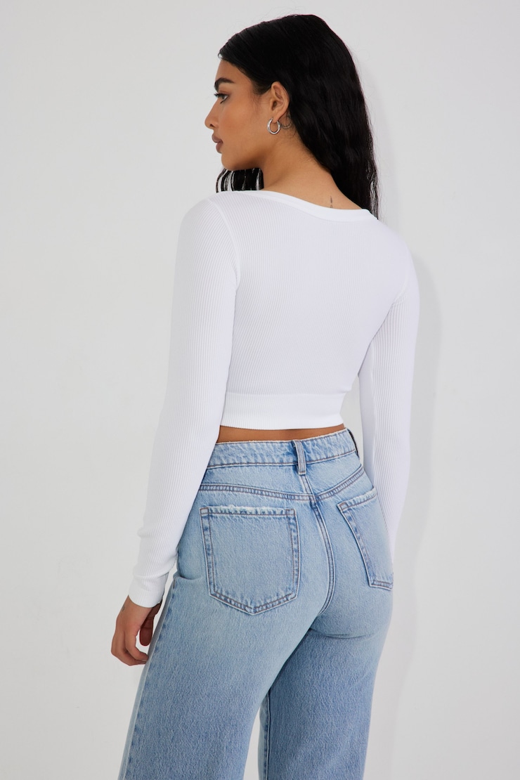 Sonia Seamless Long Sleeve Top , Bright White, large