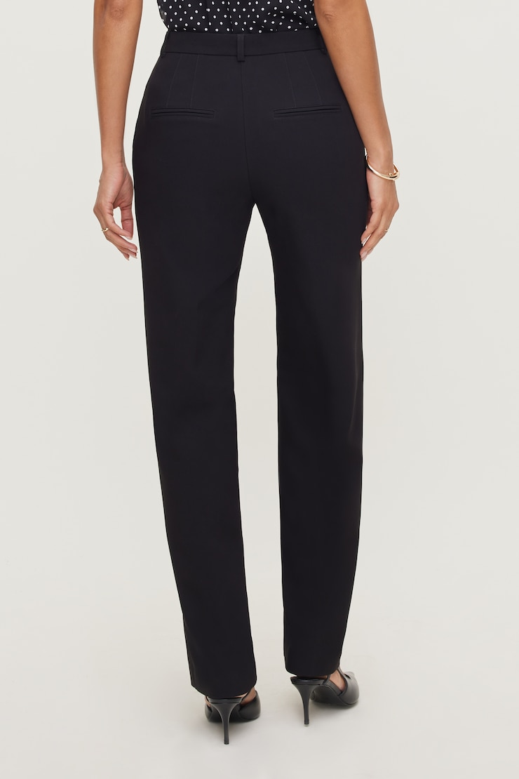 Pintuck Straight Leg Pants Jet Black large