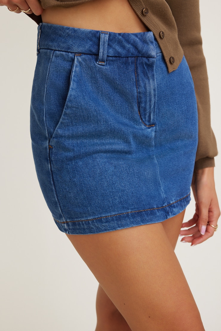Minijupe-short en denim Josefine