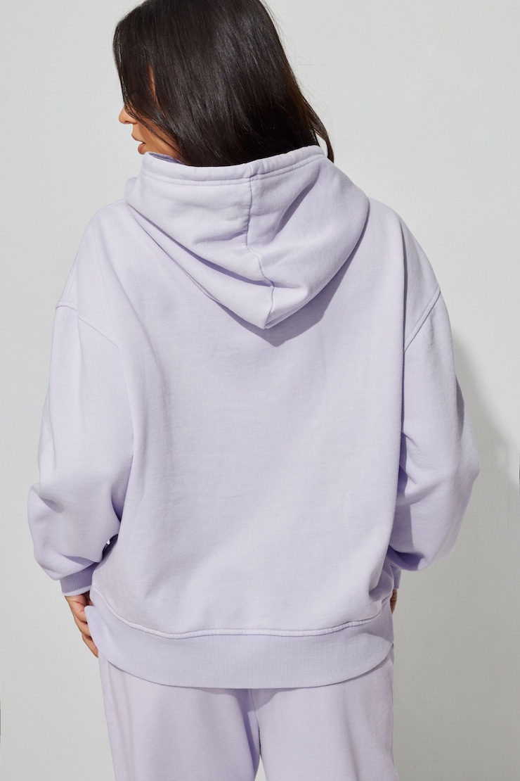 Oversized Classic Hoodie, Purple Rose with "Lake Tahoe" Art, large