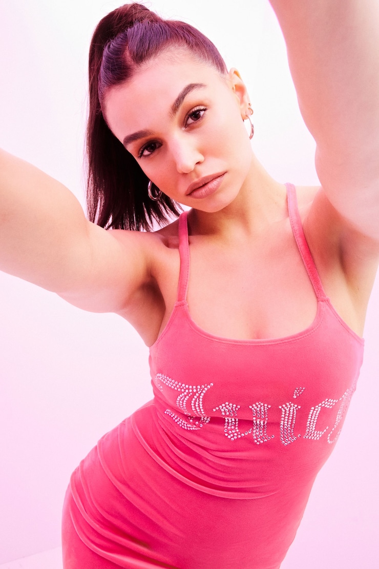 JUICY COUTURE Robe en velours ornée de pierreries