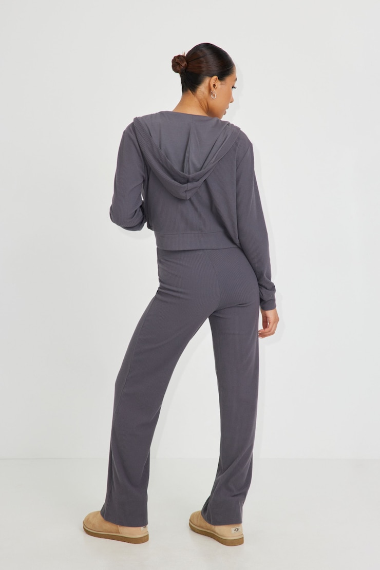Flared Sleep Rib Pant, Forged Iron Grey, large