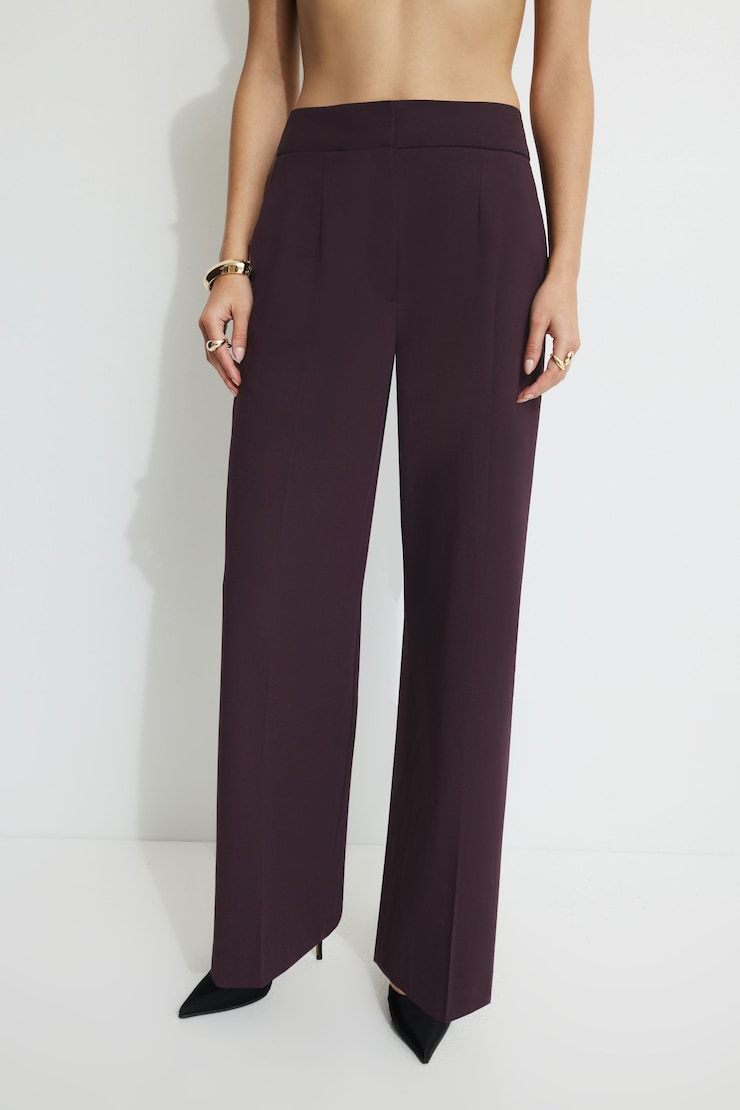 Yasmin Straight Leg Pants Black Cherry large