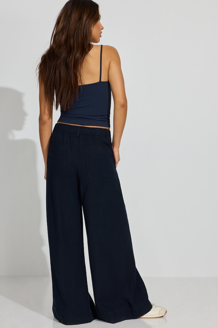 Baggy Linen Trousers, Mariana Blue, large