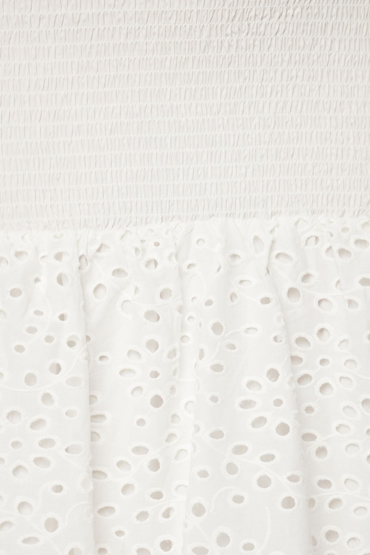 Smocked Eyelet Maxi Dress Bright White large