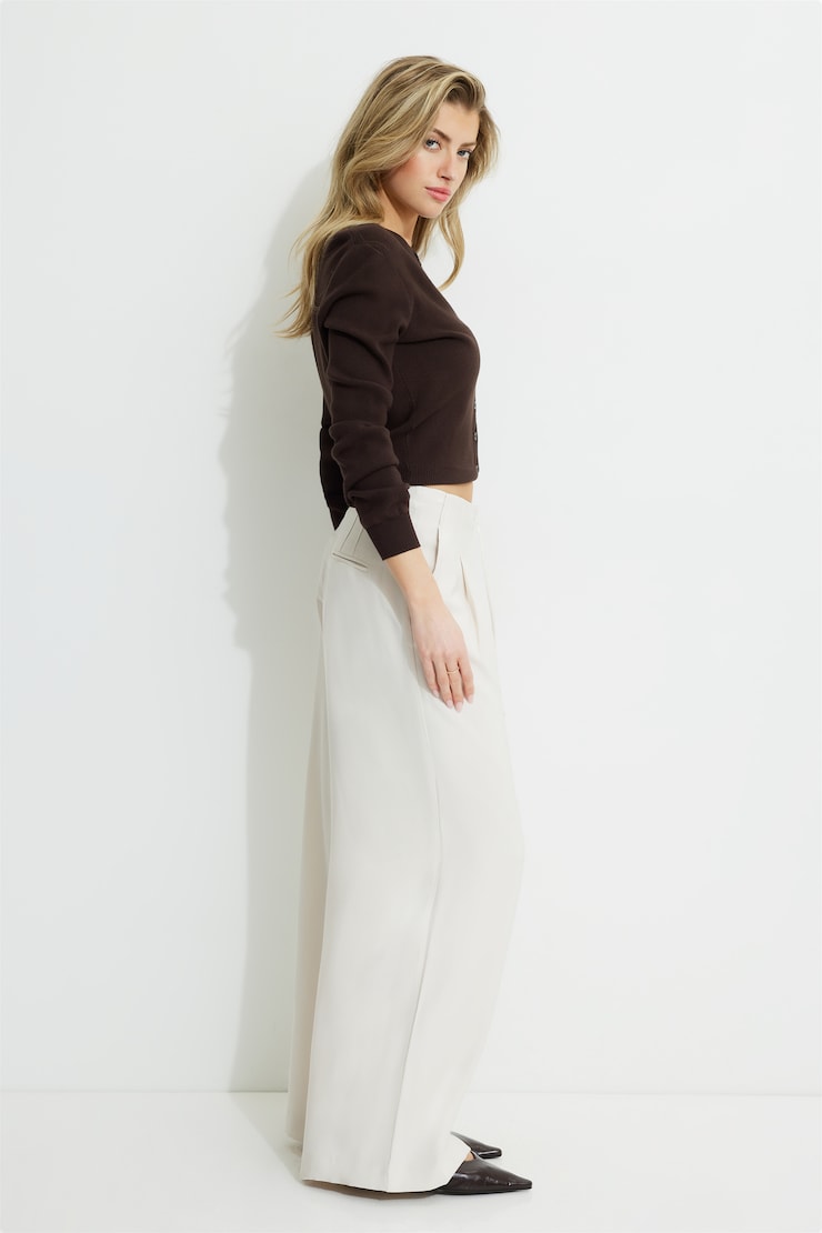 Wide Leg Drawstring Pants Polished Pearl large