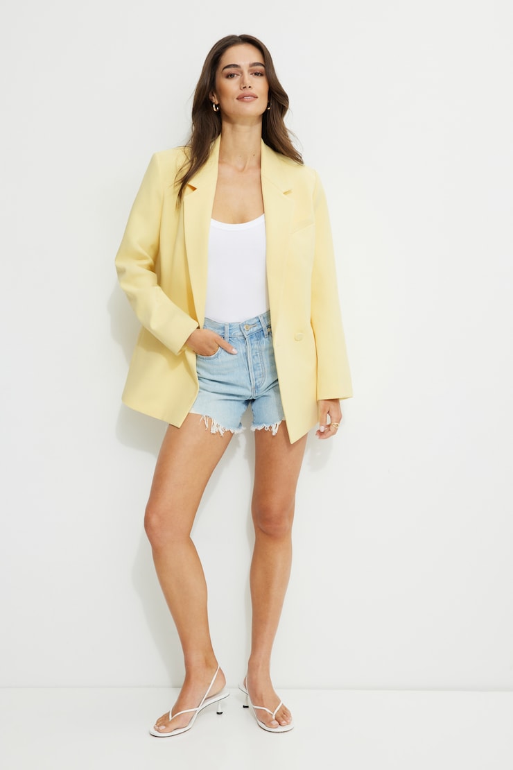Noa Oversized Blazer Double Cream Yellow large