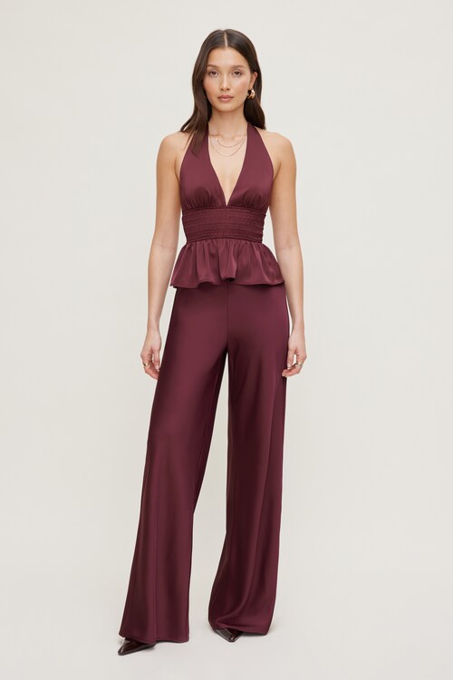 sachin and babi light blue dress Neve Burgundy Velvet Halter Dress main image 1