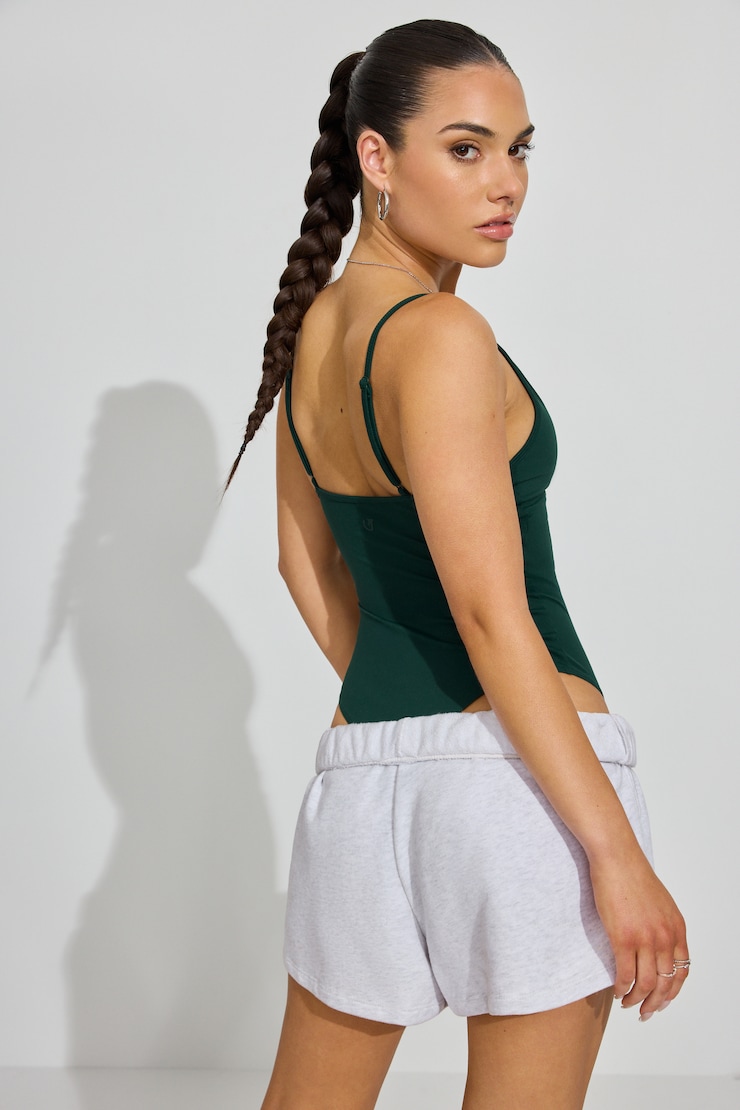 Active Plunge Bodysuit, Lush Green, large