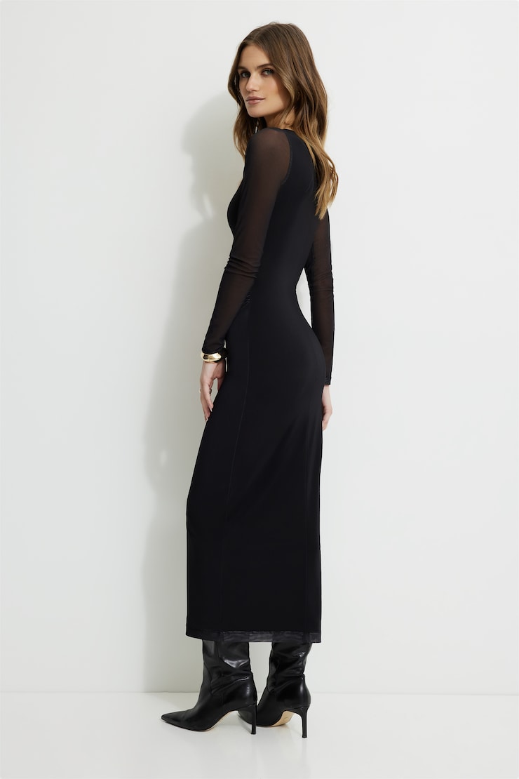 Serene Mesh Maxi Dress Bloom Red large