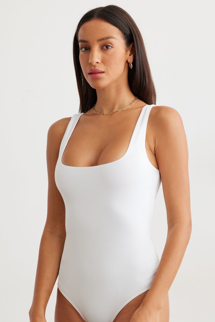 Nessa Sculpt Sleeveless Bodysuit Bright White large