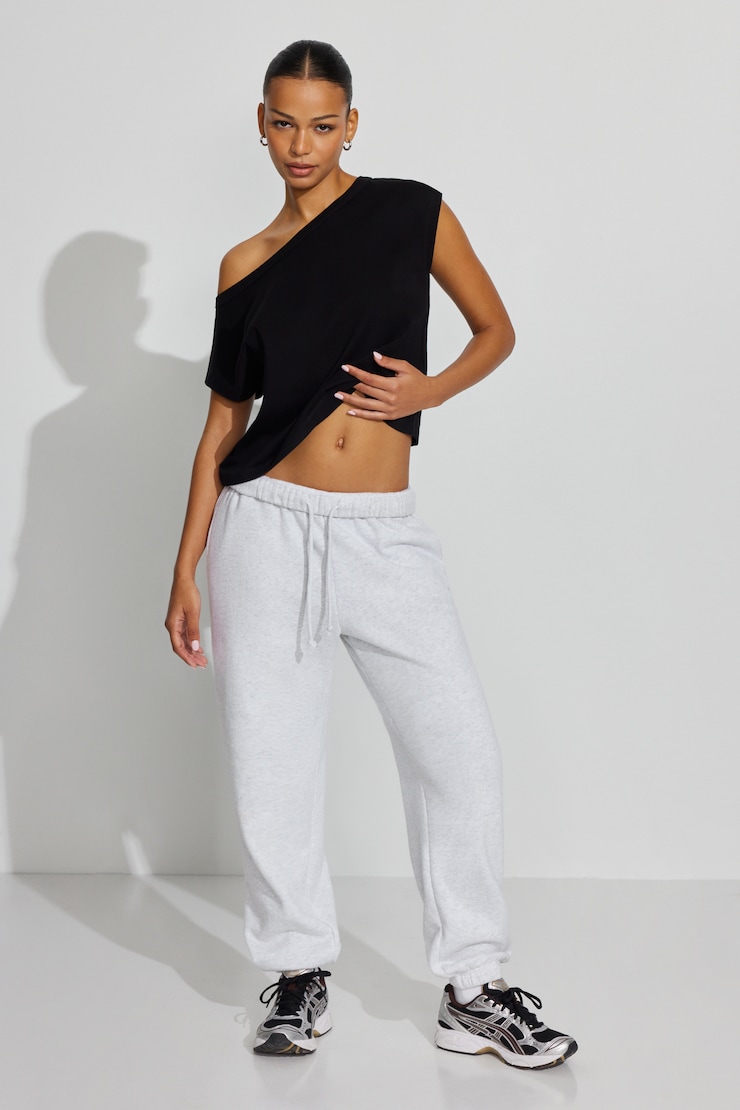 Wide Asymmetric T-Shirt, Jet Black, large