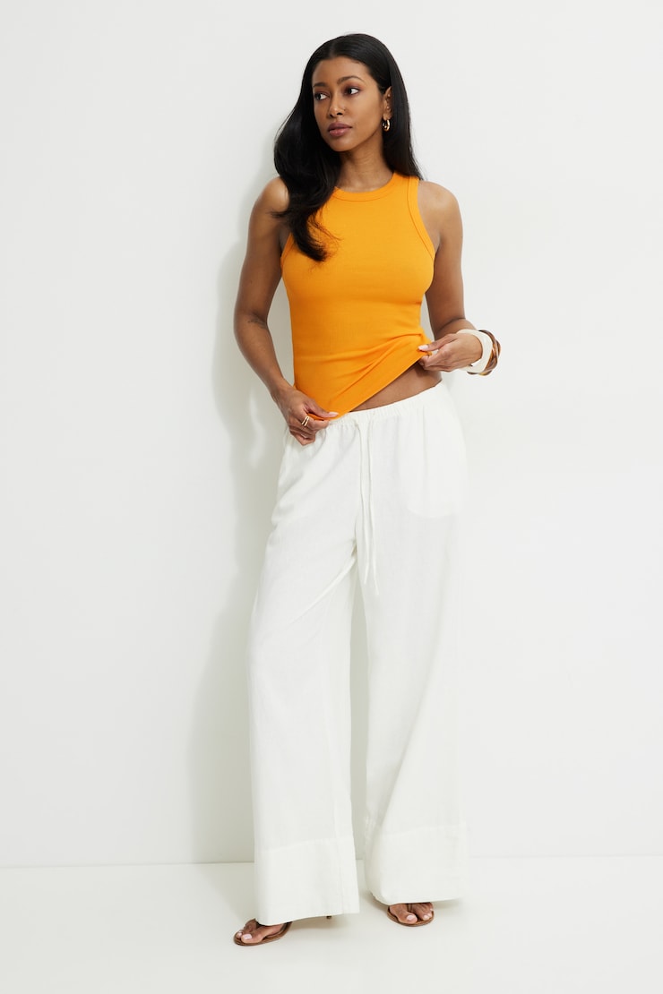 Tedi Ribbed Tank Top Apricot Orange large