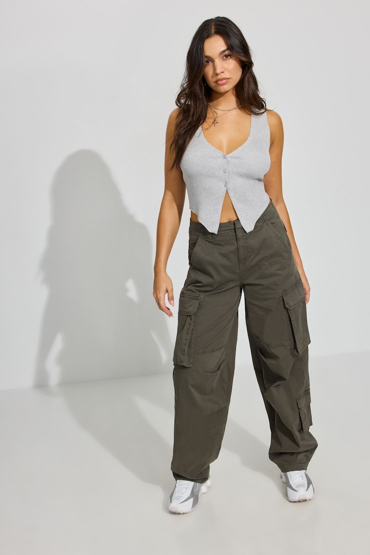 Bare V Neck Vest, Spring Grey Mix, large