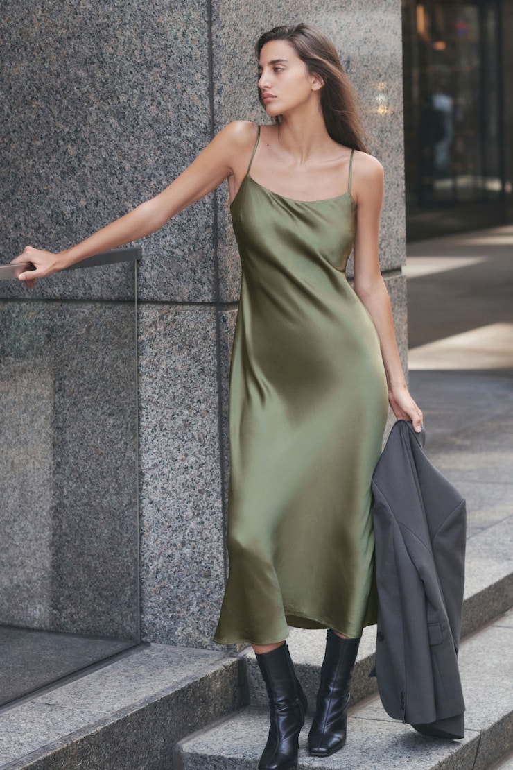 Adelle Open Back Satin Maxi Dress