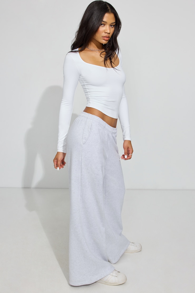 Sleek Long Sleeve T Shirt WHITE | Garage