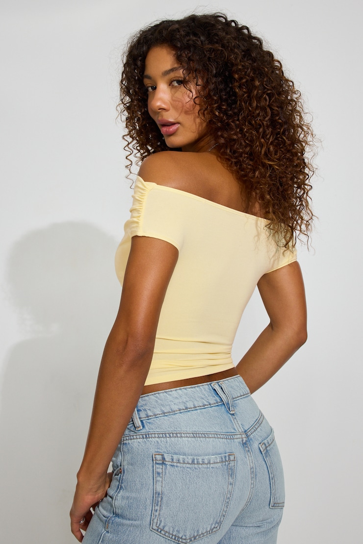 Fluid Off Shoulder Top Yellow | Garage