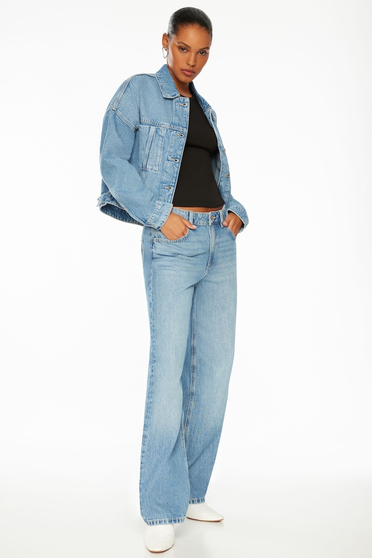 Buttoned Denim Jacket Indigo Medium  large