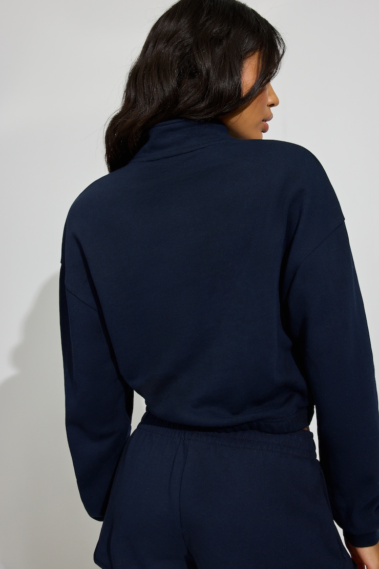 SoftTerry Half Zip Sweatshirt Navy | Garage