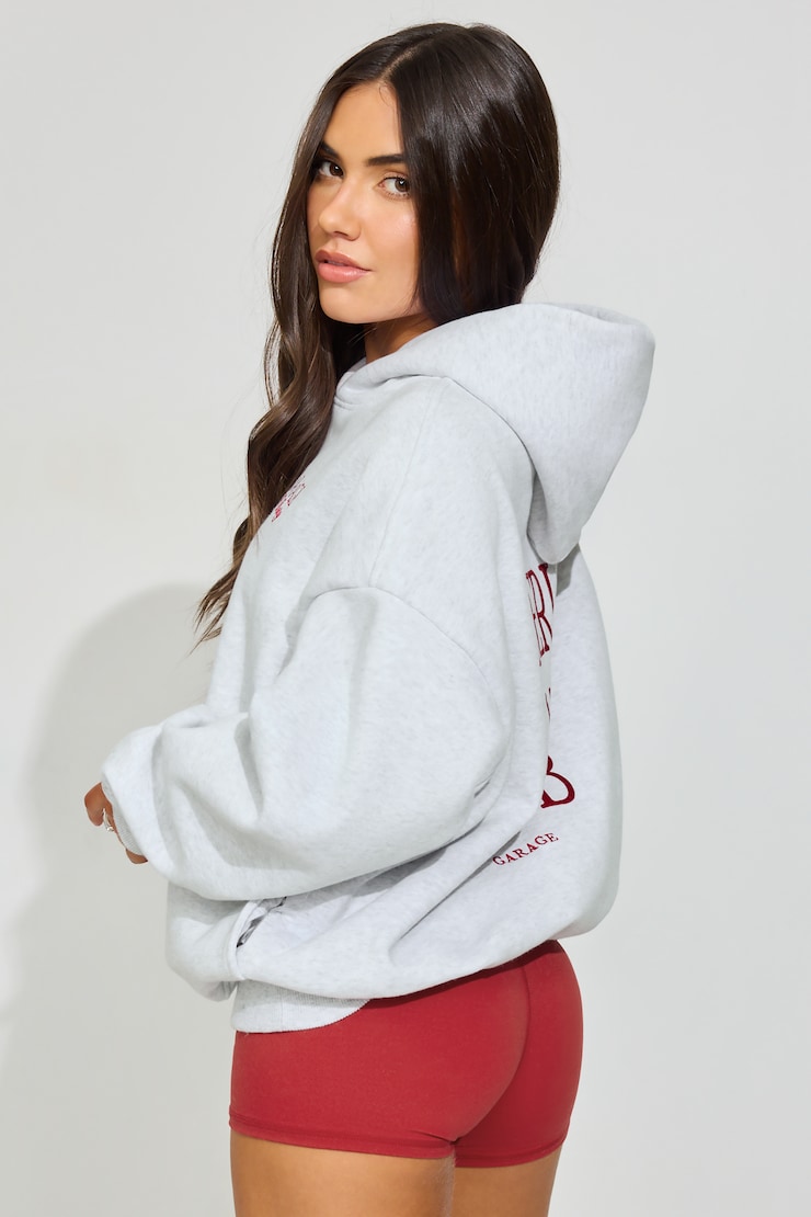 UltraFleece Hoodie, Spring Grey Mix with "Aerial Yoga Club"  Art, large