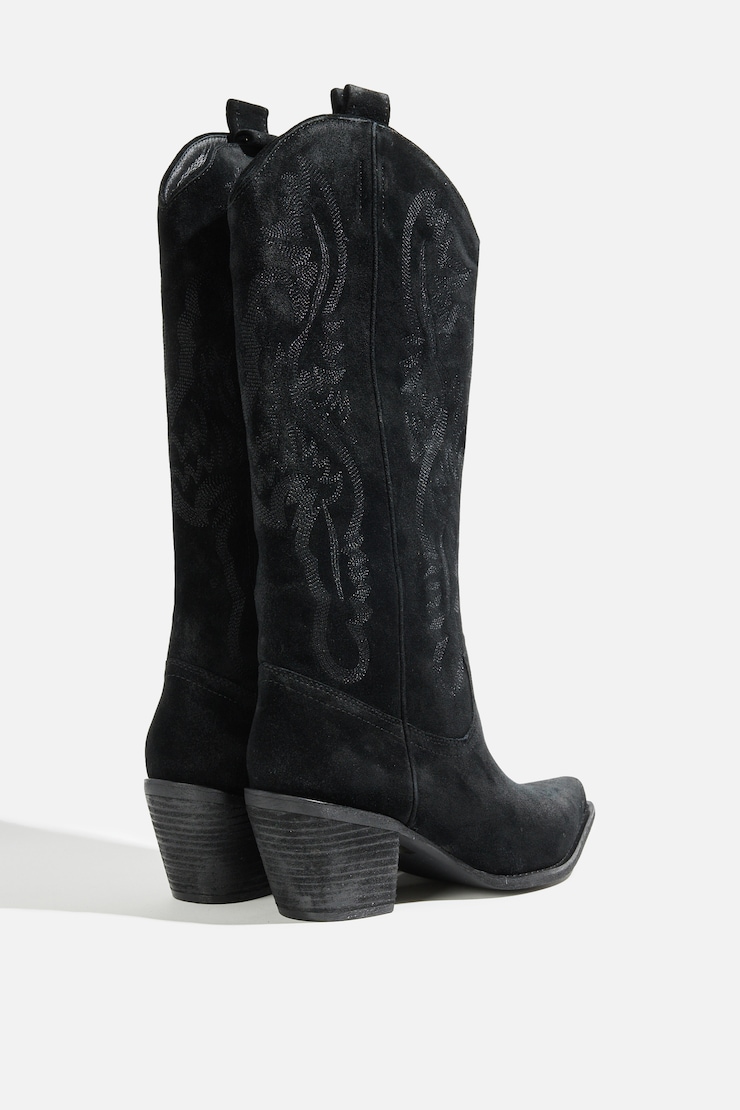 JEFFREY CAMPBELL | Rancher Cowboy Boots Black Suede large
